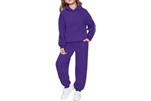 Girls Sweatsuit Set 2 Piece Soft Long Sleeve Hoodie Sweatshirt Sweatpants for Kids Fall Winter Clothes Athletic Sweat Suit