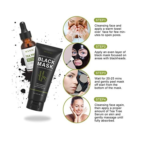 Blackhead Peel Off Face Mask, SHVYOG 3in1 Blackhead Remover Charcoal