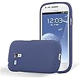 Cadorabo Case Compatible with Samsung Galaxy S3 Mini in Frost Dark Blue - Shockproof and Scratch Resistant TPU Silicone Cover - Ultra Slim Protective Gel Shell Bumper Back Skin