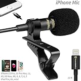 PowerDeWise Lavalier Microphone Compatible with iPhone 7, 7 Plus, 8, 8 Plus, X, XR, XS, XS Max, 11, 11 Pro, 11 Pro Max