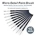Holotap Detail Paint Brush Set, 10 Sizes Miniature Art Painting Brushes Micro Detail Brush Set for Spray Watercolor Oil Acrylic Craft Models Painting (Dark Blue)