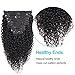 10 Pieces/Set Afro Kinky Curly Clip Ins Hair Extensions 18 inch 8A Grade 4C Kinkys Curly Clip ins Human Hair Extension Natural Black Color for African American Women 120 Gram/Pack with 20 Clips