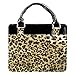 Safari Collection Leopard Print Vinyl Medium Black Bible Cover Purse