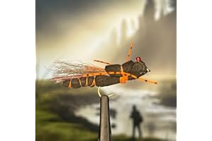 Golden Tippet Project Cicada - Pack of 3 - Terrestrial Dry Fly Attractor - Unsinkable Foam - Dropper Rig - Flyfish for Trout Bass Bluegill Crappie and Other Gamefish