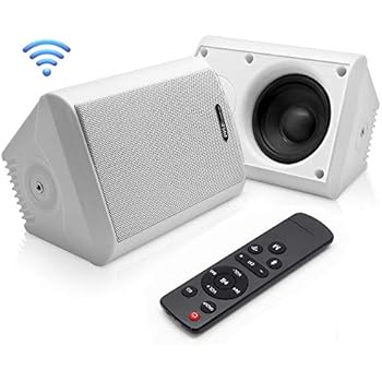 Dual Bluetooth Wall Mount Speakers 4 Inch 200 Watt Pair Of 2 Way Audio Waterproof Weatherproof Indoor Outdoor Wifi Enabled Speaker System In A