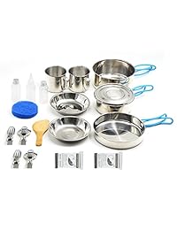 VENNOBIA Pequeño Camping Cookware,11 piezas regalo