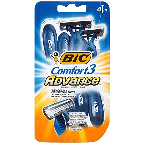 Bic Comfort 3 Advance Shaver, Disposable 4 ea (Pack of 10)