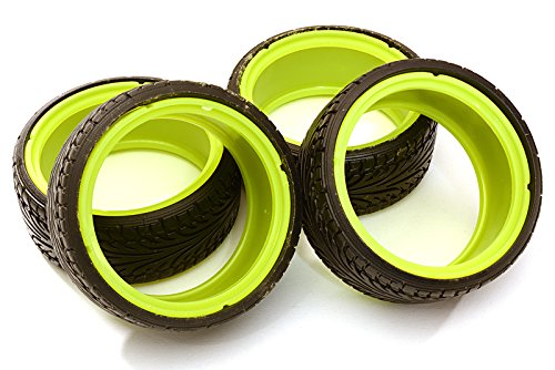 Integy RC Model Hop-ups OBM-1460GREEN Replacement Drift Tire Set (4) for C24791 thru C24798 Type Alloy Wheel