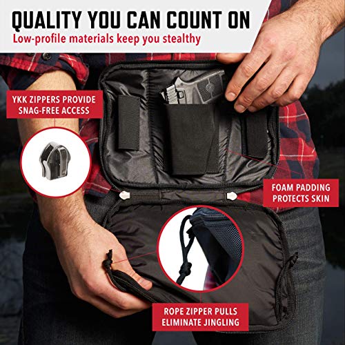 ComfortTac Ultimate Fanny Pack Holster Compatible with Glock 42, 43, 26