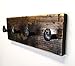 Rustic Distressed Coat and Hat Rack | 17 Inch Solid Wood Wall Mounted Rack with 4 Reclaimed Railroad Spike Hook Hangers
