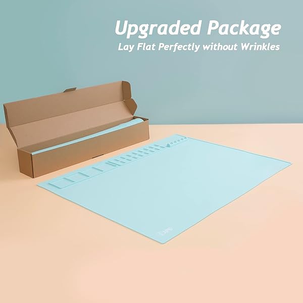 EXTRA LARGE 32″×24″ SILICONE PAINTING MAT WITH RAISED EDGES, NONSTICK SILICONE CRAFT MAT FOR RESIN CASTING, SILICON ART MATT FOR KIDS, CREATOR, SILICONE MATS FOR CRAFTS, CLAY, SAPID, MINT GREEN