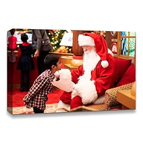 Christmas Santa Claus Decor Painting Artwork for Home Framed