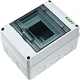 uxcell IP65 ABS Transparent Cover Power Distribution Protection Box for Circuit Breaker Indoor on The Wall 5 Way (120mmx160mmx92mm)