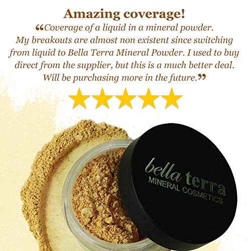Bellaterra Cosmetics Mineral Powder Foundation | Long-Lasting All-Day Wear | Buildable Sheer to Full Coverage – Matte | Sensitive Skin Approved | Natural SPF 15 (Honey) 9 grams - Thumbnail 7