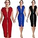 Babyonline Women's Sleeveless Front Zipper Retro Wear to Work Pencil Party Dress