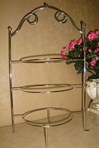 3 Tier Stainless Steel High Tea Serving Plate Stand Round High Tea
