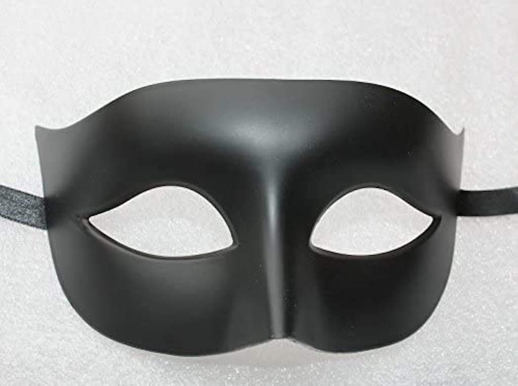 THE GOOD LIFE MATT BLACK MENS OR LADIES QUALITY VENETIAN MASQUERADE CARNIVAL PARTY BALL EYE MASK