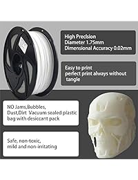 White PLA   Filamento de impresión 3D (0.069 in, 2.2 lbs, precisión dimensional, +   0.001 in)