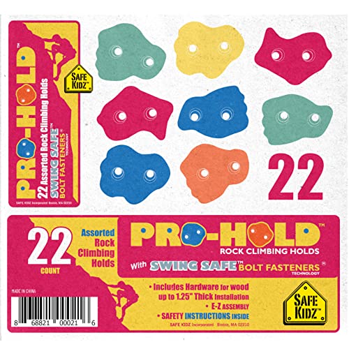 22 Assorted Deluxe Rock Climbing Holds for Kids Outdoor Climbing