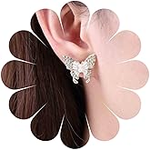 Erimberate Bohemian Crystal Butterfly Earrings White Enamel Butterfly Earrings Cz Pearl Butterfly Stud Earrings Rhinestone Butterfly Earrings Jewelry for Women