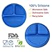 Baby / Toddler Divided Plate Microwave Safe 100% Silicone FDA Certified BPA Free 3 Pack