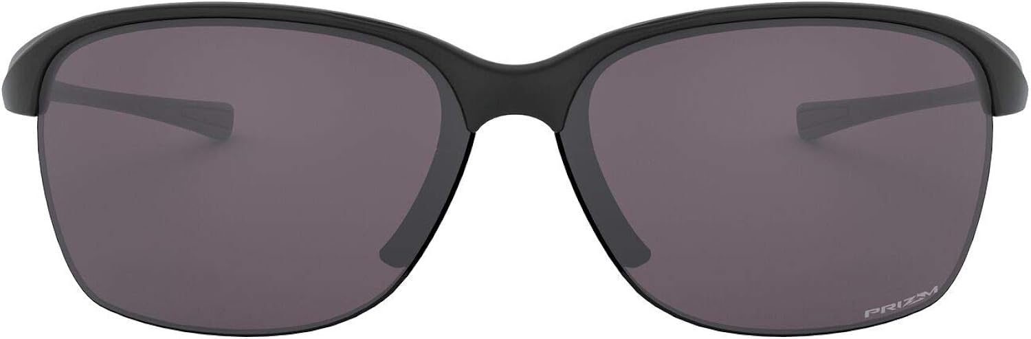 Oakley Women's OO9191 Unstoppable Rectangular Sunglasses, Polished Black/Rose Gradient Polarized, 65 mm: Shoes