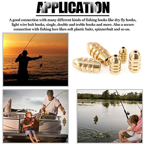 Hilitchi 150Pcs 5 Sizes Brass Bullet Weights Fishing Sinkers Kit with