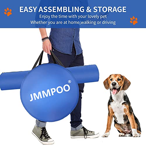 JMMPOO Agility Set Dogs, 65-Piece Agility Equipment for Dog Training Games with Dog Tunnel, Hurdles, 8 Slalom Poles, Jump Ring, 2 Tennis Ball Toys, Break Box, Treat Bag, Carry Bag