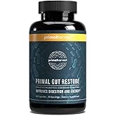 Primal Harvest Restore for Gut Health, Primal Gut Restore w/POSTbiotics, PREbiotics and PRObiotics for Women and Men, 60 CT - Digestion, Colon Cleanse, Immunity Support - Helps Leaky Gut Repair