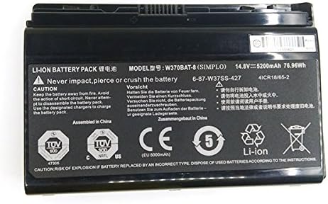 7XINbox 76.96WH 5200mAh 14.8V W370BAT-8 Laptop Battery compatible with Clevo W350et W350etq W370et Sager Np6350 Np6370 Schenker Xmg A522 Xmg Xmg A722 Series 6-87-w370s-4271K590S K650C K750S - Image 4