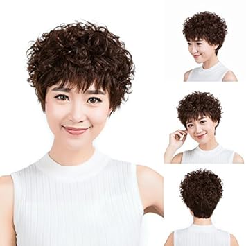 Amazon Com Mom Real Hair Wigs Real Hair Women Girls Female Short