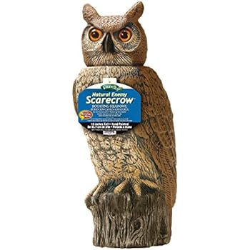 Gardeneer By Dalen RHO4 Natural Enemy Scarecrow Rotating Head Owl, Brown, 18 In. H.