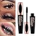 4D Silk Fiber Eyelash Mascara, Extra Long Lash Mascara Waterproof Not Blooming Curling Natural Eye Makeup Long Lasting Black