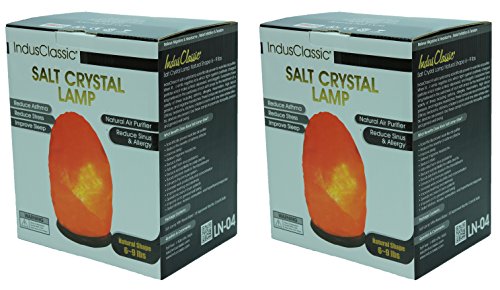 Indusclassic Set Of 2 Himalayan Salt Lamp Natural Crystal Rock Ionizer Air Purifier (8-9 INCH)