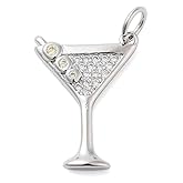 KitBeads 10pcs Cocktail Cubic Zirconia Charms Platinum Plated Goblet Glass Alcohol Martini Charm for Jewelry Making Earrings Crafts Bracelets Necklace