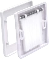 VCE White Single Gang Brush Faceplate Wall Plate for Cable Management - 2 Pack view 2