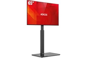 AOKCOS Swivel TV Floor Stand for 32-65 Inches TVs, 8 Level Height Adjustable Corner Small TV Stand Mount for Living Room/Bedroom, Holds up to 88 lbs,MAX VESA 400x400mm,Black