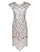 PrettyGuide Women's 1920s Flapper Dress Crystal Sequin Embellished Fringed Gatsby Dress