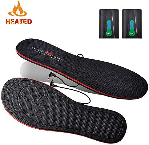 Heated Insoles with Rechargeable Battery Powered,Bial Electric Pads Foot Warmers for Men Women Warm Feet on Winter Adventures Outdoor Sports Like Working Skiing Hunting Fishing Hiking Camping (M)
