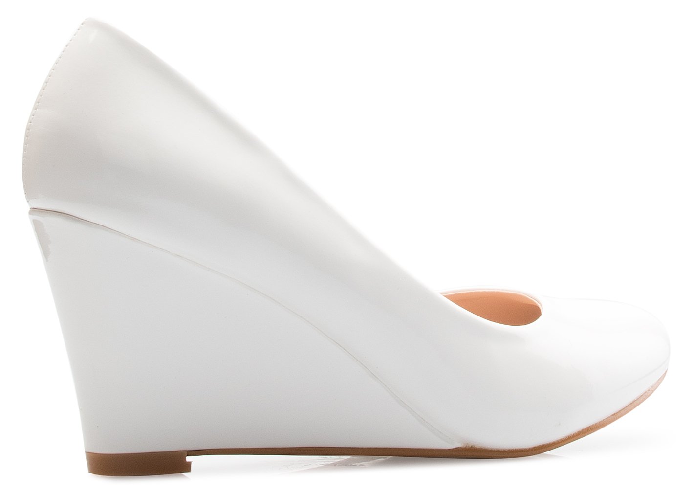 Olivia K Women's Kitten Low Wedge Heel - Cute Office Basic Casual Walking Shoe - Comfortable Easy Slip On Pump - Image 4