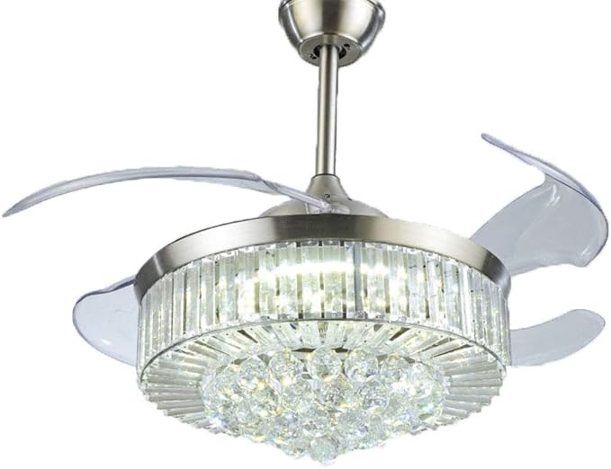 Modern Dimmable Fandelier Crystal Ceiling Fan with Lights