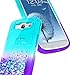 Galaxy S3 Case w/[Screen Protector HD], NageBee Glitter Liquid Quicksand Waterfall Floating Flowing Sparkle Shiny Bling Diamond Girls Cute Case for Galaxy S3 (S III I9300 GS3) -Aqua/Purple