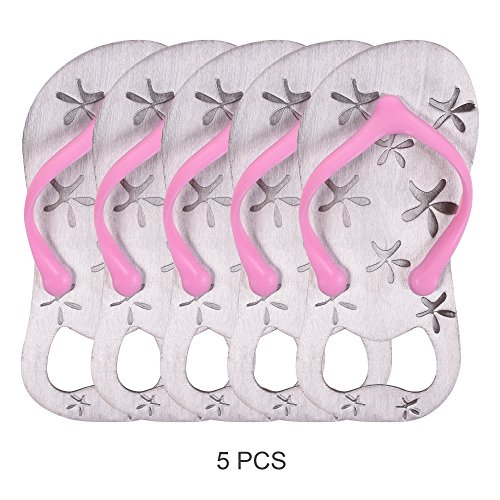 Kloud City ® Pack of 5 Pink Silicone Strap Flip-Flop Wine Bottle Opener For Wedding Party Favors Gift Beach Bar Beer Can Opener