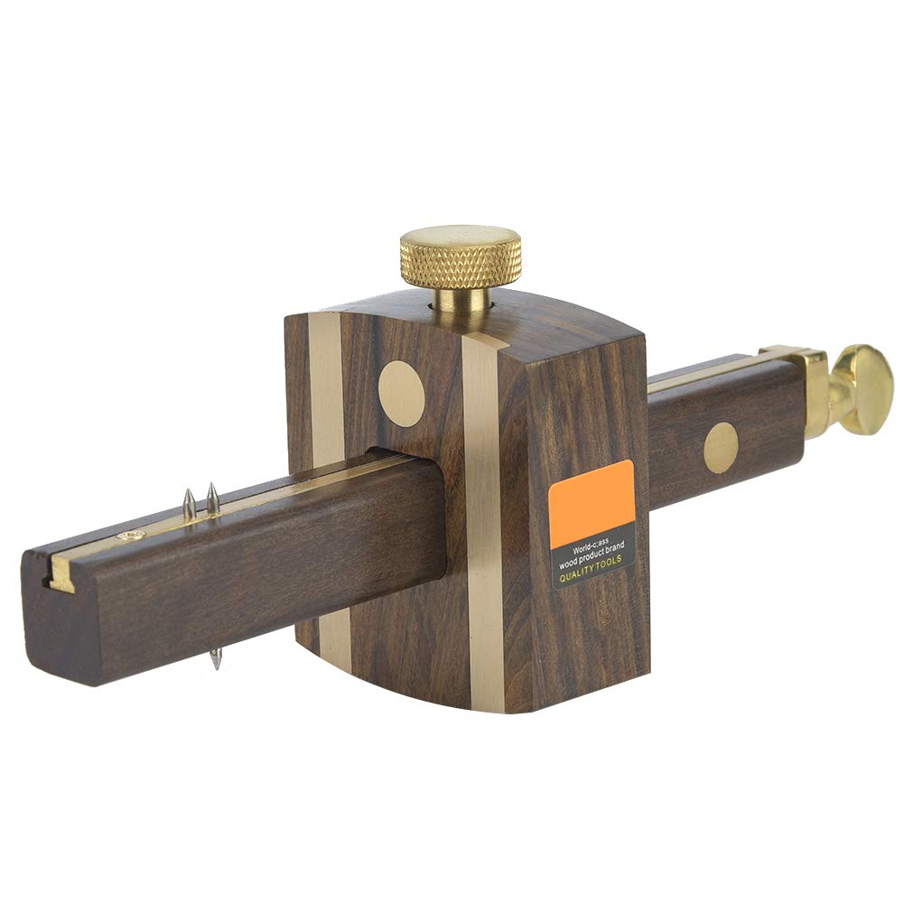 Hyuduo 8 Inch Marking Gauge for Woodworking Dual Pin Scriber Tool for Precision Layout Marking Carpenter Measuring Tool Screw Marker & Wood Layout Gauge