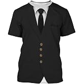 THE PIRATE KING Anime Pirate Captain Tee Tuxedo T-Shirt Funny Cosplay Costume Crewneck Short Sleeve Top Unisex