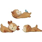 jauoeoy 3 Pcs Baby Deer Figurines Cake Topper Cute Mini Fawns Woodland Animal Desktop Decoration Baby Shower Birthday Wedding Party Ornaments Decor
