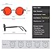 ZOGEEN Polarized Steampunk Round Sunglasses for Men Women Mirrored Lens Metal Frame S2671 (Black&Red)