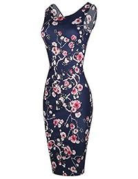 oxiuly Retro de la mujer 1950s estilo sin mangas slim Business lápiz Bodycon vestido ox269