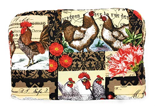 Amazon Com 2 Slice Slot Farm Country Barnyard Roosters Brown Reversible Toaster Appliance Dust Cover Cozy 11 5 L X 7 5 H X 5 5 W Handmade