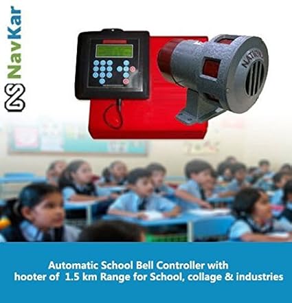 NAVKAR Automatic School Bell with hooter of 1.5 km Range for school, Collage